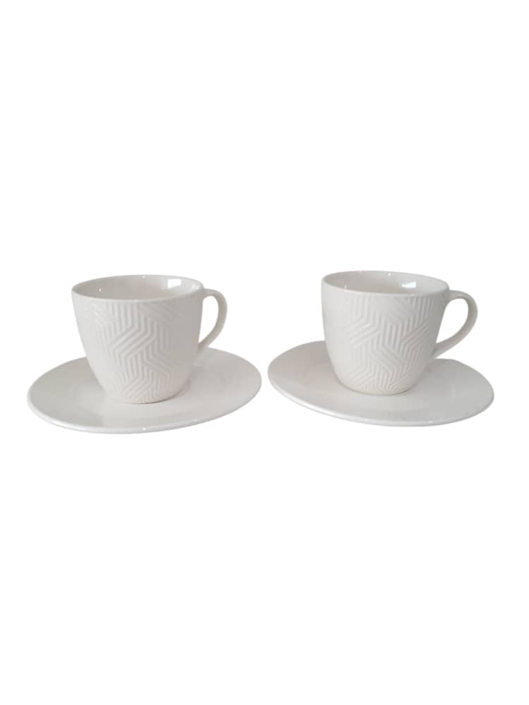 Ceramic Coffee Cup and Saucer (4 pieces)