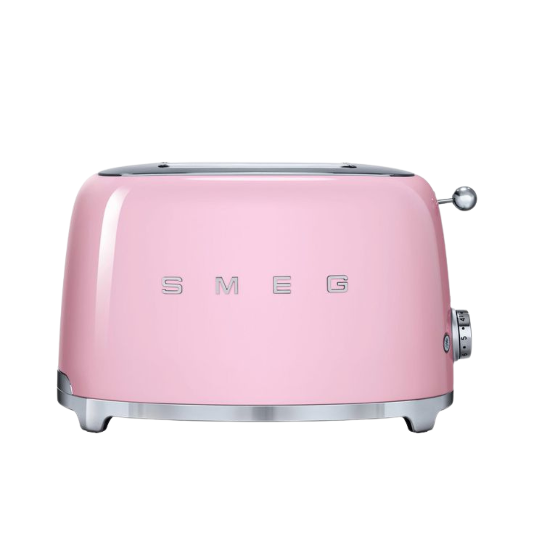 SMEG 50's Retro Style 4 Slice Toaster in Pastel Pink