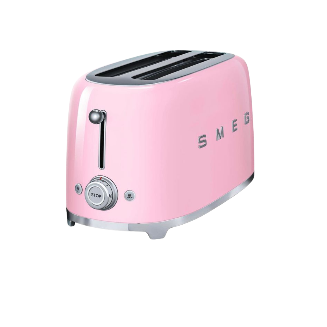 SMEG 50's Retro Style 4 Slice Toaster in Pastel Pink
