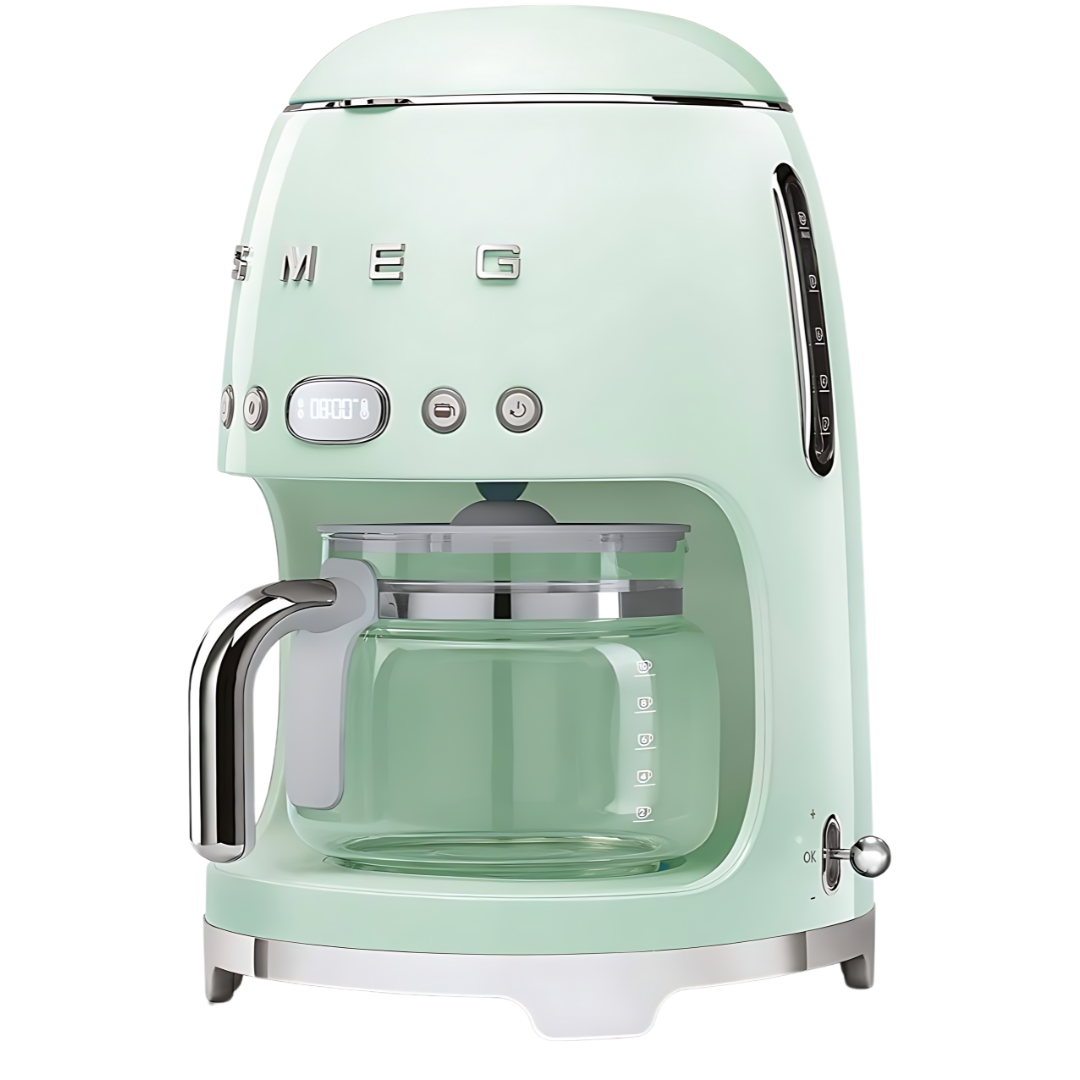 SMEG '50S Retro Style Coffeemaker in Pastel Green