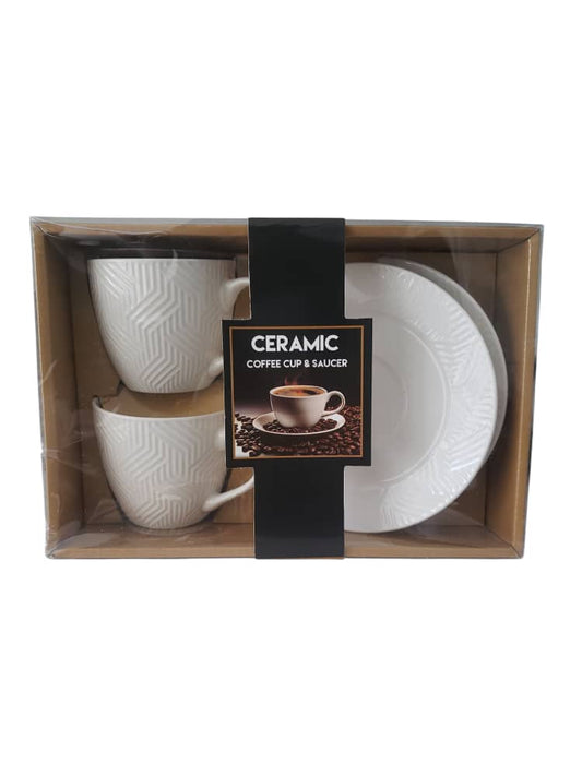 Ceramic Coffee Cup and Saucer (4 pieces)