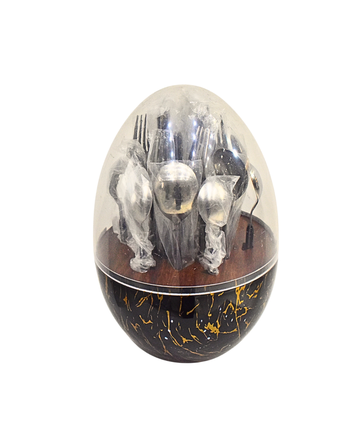Plastic Egg Shaped Cutlery Set